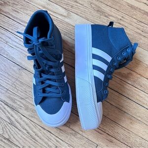 Adidas Nizza platform high top sneakers teal